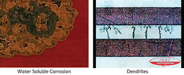 Figure 2. Water soluble flux corrosion after sitting for only two hours.